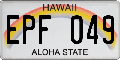 HI license plate EPF049