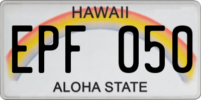 HI license plate EPF050