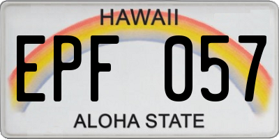 HI license plate EPF057