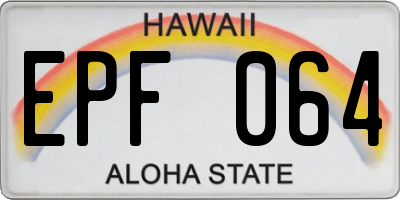 HI license plate EPF064