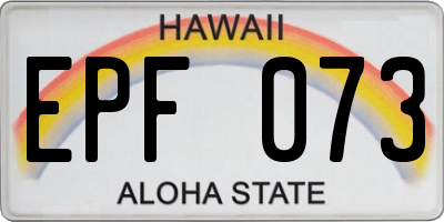 HI license plate EPF073