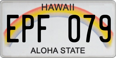 HI license plate EPF079