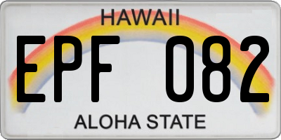 HI license plate EPF082