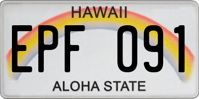 HI license plate EPF091