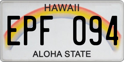 HI license plate EPF094