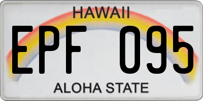 HI license plate EPF095