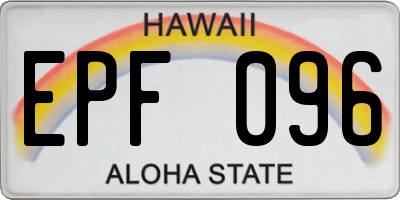 HI license plate EPF096