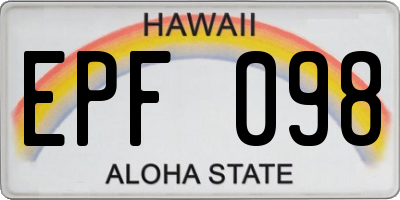 HI license plate EPF098