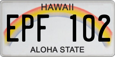 HI license plate EPF102