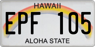 HI license plate EPF105