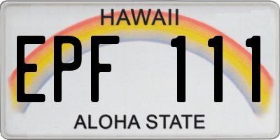 HI license plate EPF111