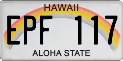 HI license plate EPF117