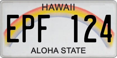 HI license plate EPF124