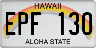 HI license plate EPF130