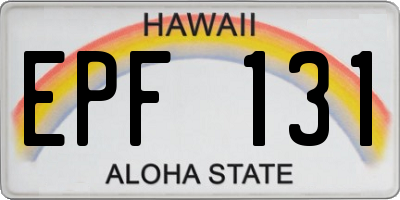 HI license plate EPF131