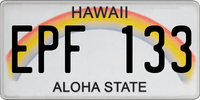 HI license plate EPF133