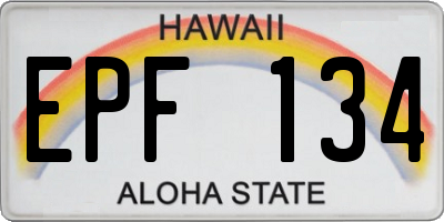 HI license plate EPF134