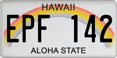 HI license plate EPF142