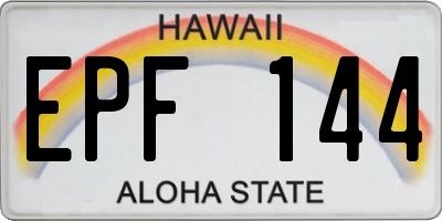 HI license plate EPF144