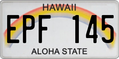 HI license plate EPF145