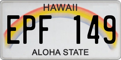 HI license plate EPF149