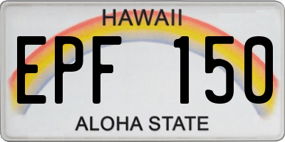 HI license plate EPF150