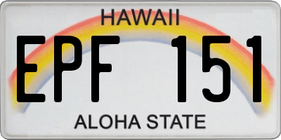 HI license plate EPF151