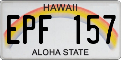 HI license plate EPF157