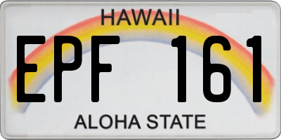 HI license plate EPF161