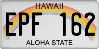 HI license plate EPF162