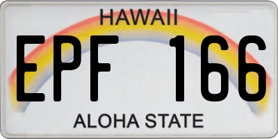 HI license plate EPF166