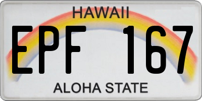 HI license plate EPF167
