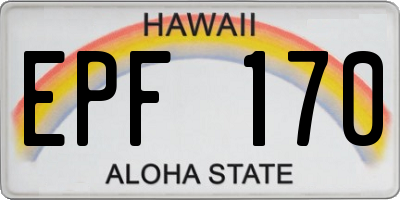 HI license plate EPF170