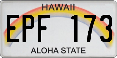 HI license plate EPF173
