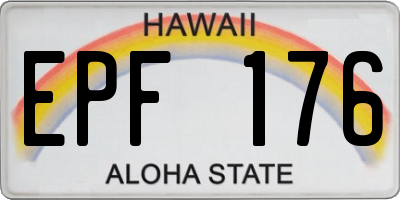 HI license plate EPF176