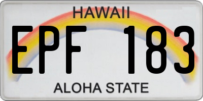 HI license plate EPF183