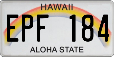 HI license plate EPF184