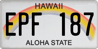 HI license plate EPF187