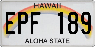 HI license plate EPF189
