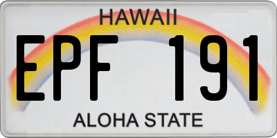 HI license plate EPF191