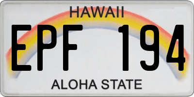HI license plate EPF194