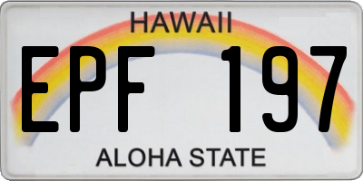 HI license plate EPF197