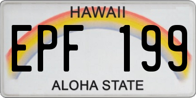 HI license plate EPF199