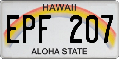 HI license plate EPF207