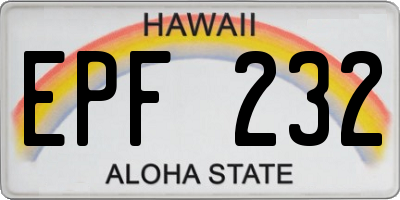 HI license plate EPF232