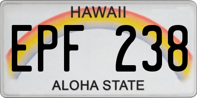 HI license plate EPF238