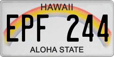 HI license plate EPF244