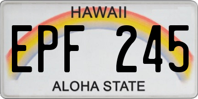 HI license plate EPF245