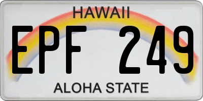HI license plate EPF249