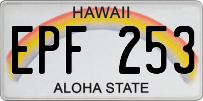 HI license plate EPF253